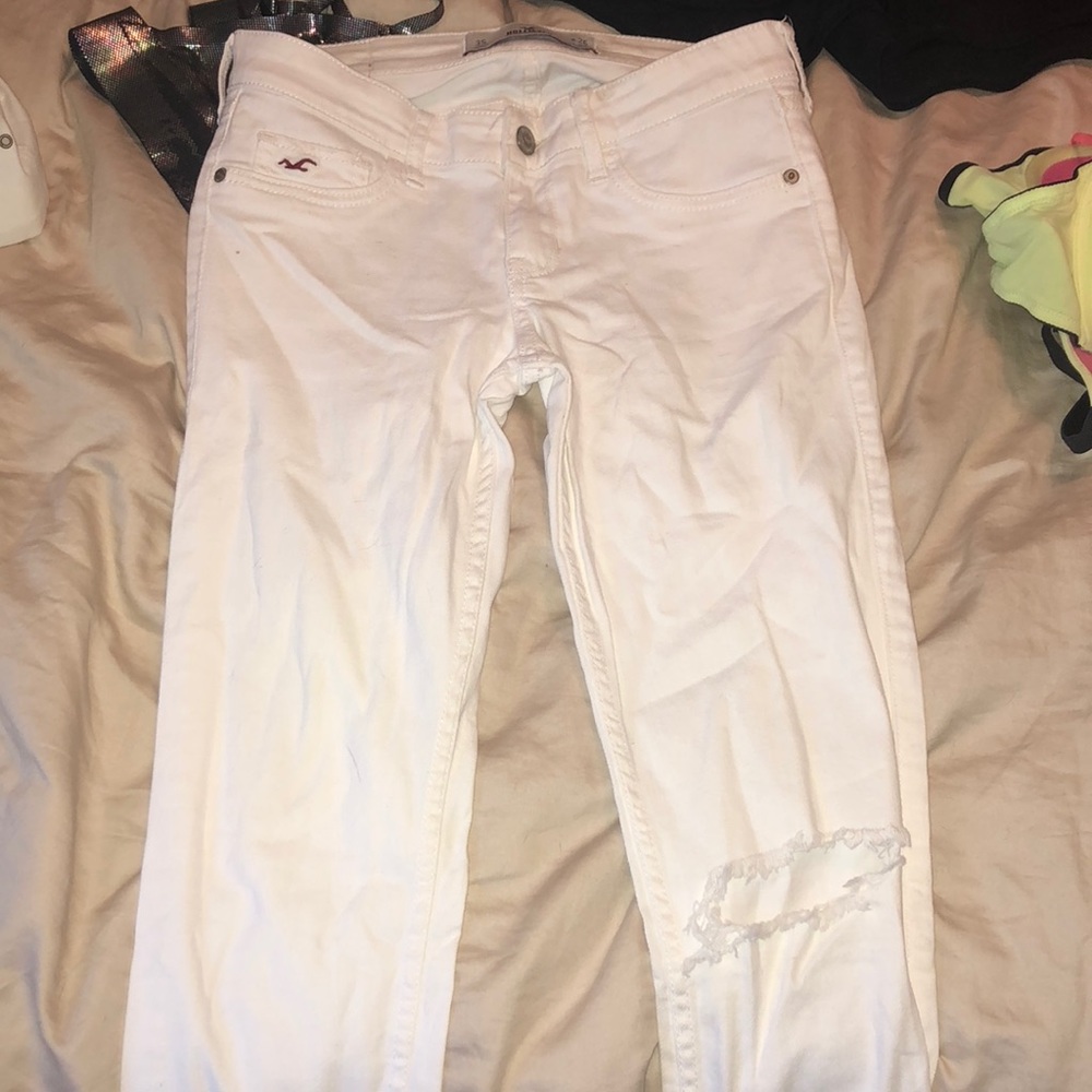 Hollister Distressed White Skinny Jeans